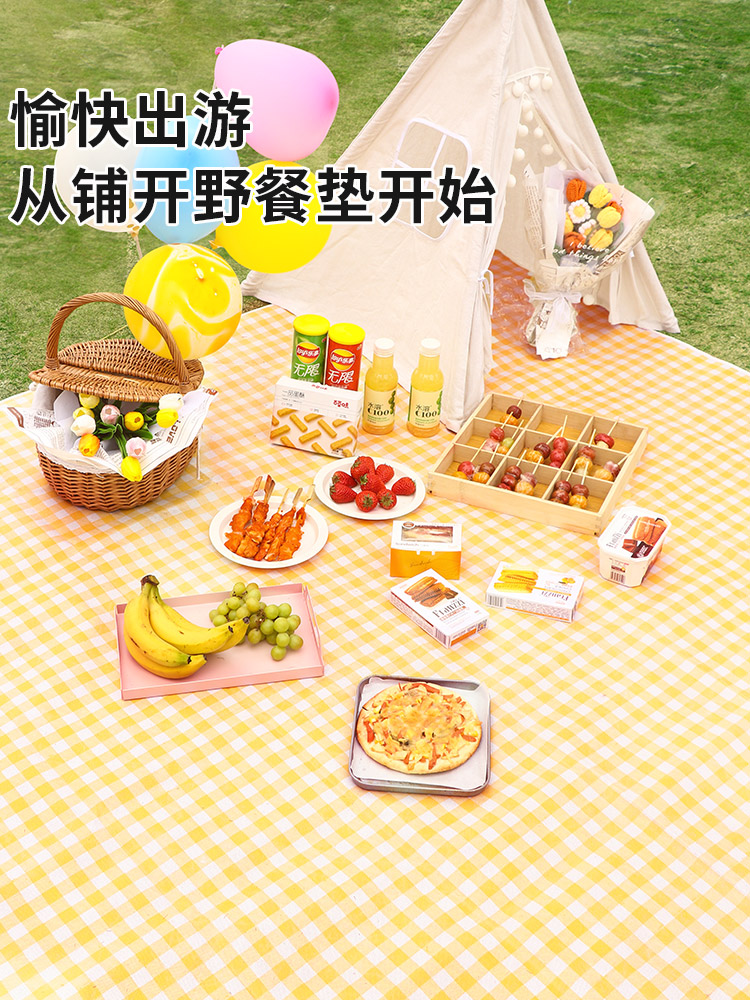 优思居野餐垫春游防潮垫子加厚郊游户外便携露营餐布帐篷草坪铺垫
